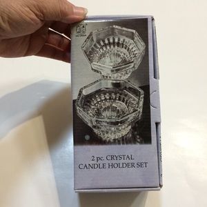 KIG Group 2-Piece Crystal Candle Holder Set